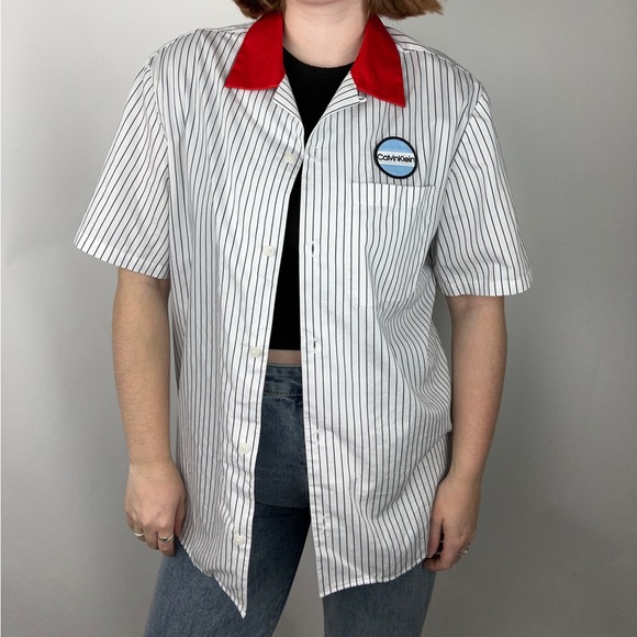 CALVIN KLEIN STRIPED BUTTON DOWN - Picture 2 of 4